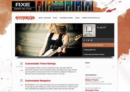 [TOTD] Premium Bands / Musicians WordPress Theme - Garage Band ...