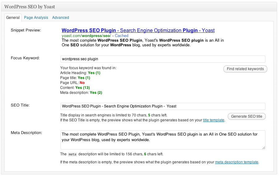 WordPress SEO Plugin - Meta Tags Preview